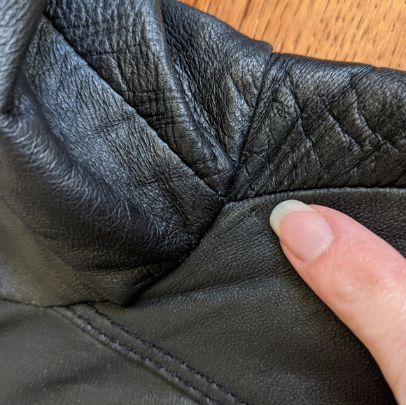 Zara women's studded leather biker jacket small medium black - Picture 11 of 15